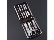 Elegant faux leather case 9pcs of tools for manicuring grooming or daily use