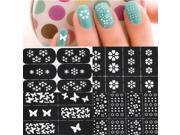 Multi Patterns Nail Art Stencil Guide Manicure Template Stickers Stamping
