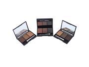 3 Color Eyebrow Powder Palette Makeup Shading With Brush Mirror Box Eye Brow