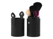 Black Makeup Cosmetic Brushes Pen Holder Storage PU Leather Container Box