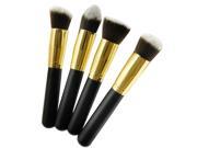 4 Pcs Golden black Makeup Cosmetic Oblique Head Eyebrow Powder Brushes