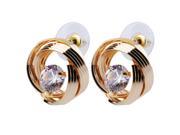 Women s Luxury Gold plated Ear Studs Earrings Jewelry 1 Pair Safe Cool Golden