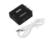 Black Mini 1080P HDMI to RCA Audio Video AV CVBS Adapter Converter For HDTV Black