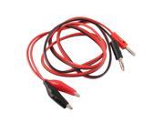 1M 4mm Banana Plug Probe Cable to Alligator Test Lead Clip for Multimeter Red Black