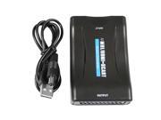 MHL HDMI to SCART Audio Video Converter Adapter For HDTV DVD Smartphone Black