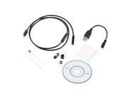 6LED 7mm Lens Endoscope Waterproof Inspection Borescope Camera for Android Black