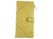 Women Long Matte Leather Button Clutch Purse Wallet Cash Card Holder Handbag yellow