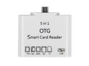 5 in 1 OTG Card Reader Connection Kit For Micro USB Android Cellphones White