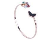 Fashion Women Flower Crystal Butterfly Bangle Bracelet Jewelry Gift NEW Gold