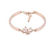 Women Graceful Heart Clover Crystal Bracelet Charm Jewelry Hand Chain Gift Gold