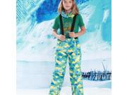 Children Kids Winter Warm Outdoor Waterproof Ski Pants Bibs Snow Trousers Camouflage Blue