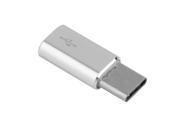 Aluminium Type C Male Connector to Micro USB Female Cable Converter Adapter Silver