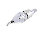 1pc 90V 260V E14 3W White Warm White LED Energy Saving Candle Bulb Lamp Light Silver 6000K