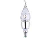 1pc 90V 260V E14 3W White Warm White LED Energy Saving Candle Bulb Lamp Light Silver 3000K