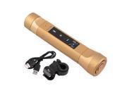 Bike Camping LED Flashlight Torch MP3 Music Player Speaker Power Charger Gold