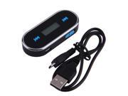 Mini Foldable FM Transmitter Car Kit Music FM for Cell Phones With USB Cable Black