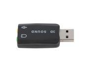 USB 2.0 to 3D Mic Speaker Audio Headset Sound Card Adapter 5.1 for PC Laptop