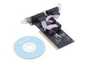 New KCB 2 Ports PCI to COM 9 pin Serial Series Port RS232 Card Adapter