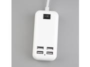 15W 4 Port USB Desktop Charger AC Power Adapter With Switch US EU Plug