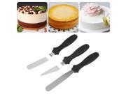 3pcs Stainless Steel Cake Angled Straight Spatula Smooth Decorating Tools