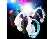 Foldable Wireless Bluetooth Headset Stereo Over Ear Headphone Earphone black and red