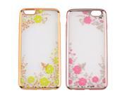 Clear Flower Soft TPU Plating Case Cover For iPhone 6 6S or For 6 6S plus