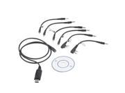 6 in 1 USB Program Programming Cable Adapter CD For Walkie Talkie Radios