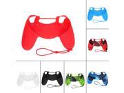 Silicone Skin Protective Case Cover With Hand Rope for SONY PS4 Controller