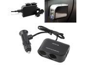 In car PDA Power Supply 2 USB Ports 2 Sockets Splitter 12V 24V Car Charger