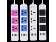 Practical 4 Port USB Charger with 3 Port Travel Home Use Power Strip Board