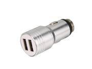 Universal 2 Ports 2.0A All Aluminum USB Car Charger for Cellphones New