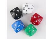 5pcs Set of Plastic D24 Opaque 22mm 24 Sided Gaming Dices Solid Color New