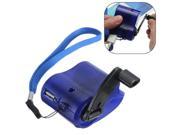 New USB Travel Emergency Phone Charger Dynamo Hand Manual Charger Blue