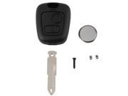New 2 Button Remote Key Fob Case Shell Blade Cell BatteryFor Peugeot 206 Key