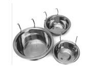 Stainless Steel Hanging Bowl Feeding Bowl Pet Bird Dog Food Water Cage Cup
