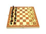 Wood Hand Crafted Brown Wooden International Chess Set Can Be Folded