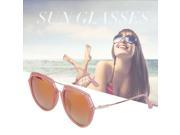 Trendy Fashion Classic Women Vintage Metal and Plastic Large Frame Sunglasses pink frame red lens