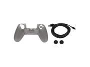 Silicone Case Cover For PS4 Controller With Thumbstick JoyStick Caps And Cable
