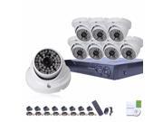 SW 8ch 1200TVL HD Dome Security CCTV Camera System waterproof Night Vision 8CH DVR
