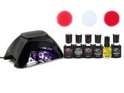UV NAILS UV Gel Nail Polish Starter Kit with LED Lamp Colors French Manicure kit
