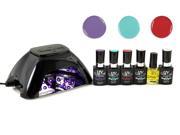 UV NAILS Salon Quality UV Gel Nail Polish Starter Kit with Black LED Lamp Colors G 56 G 68 G 54