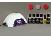 UV NAILS Salon Quality UV Gel Nail Polish Starter Kit with White LED Lamp and Colors G 56 G 5 G 27