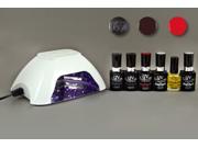 UV NAILS Salon Quality UV Gel Nail Polish Starter Kit with White LED Lamp and Colors GL 18 G 4 NE 8