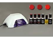 UV NAILS Salon Quality UV Gel Nail Polish Starter Kit with White LED Lamp and Colors G 84 G 55 G 41