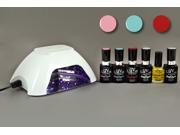 UV NAILS Salon Quality UV Gel Polish Starter Kit with White LED Lamp and Colors G 7 G 50 G 68