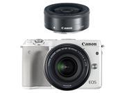 New CANON EOS M3 24.2MP Digital Camera 18 55mm 22mm Kit White
