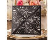 50PCS Wishmade New Arrival Black Laser Cutting Screen Printing with Hollow Flora Favors HQ1135 50