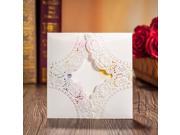 12PCS Wishmade Laser Cut Invitation Cards with Hollow Flowers Colorful Flowers on Inner Page HQ1138 12