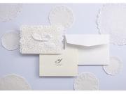 100PCS Wishmade White Classic Horizontal Laser Cutting Lace Wedding Invitations with Hollow Flowers Bowknot HQ1145 100