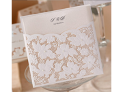 50PCS BHands Laser Cutting Bronzing Wedding Invitation Cards With Pearls Lace HQ0039B 50